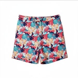 Nautica Red and Blue Board Shorts Quick-Dry Swimwear